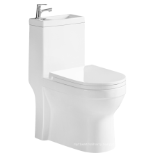 Sanitary Ware Wc White Round Toilet Bathroom Ceramic ONE Piece Flush Pipe Component Floor Mounted Modern Onsite Installation